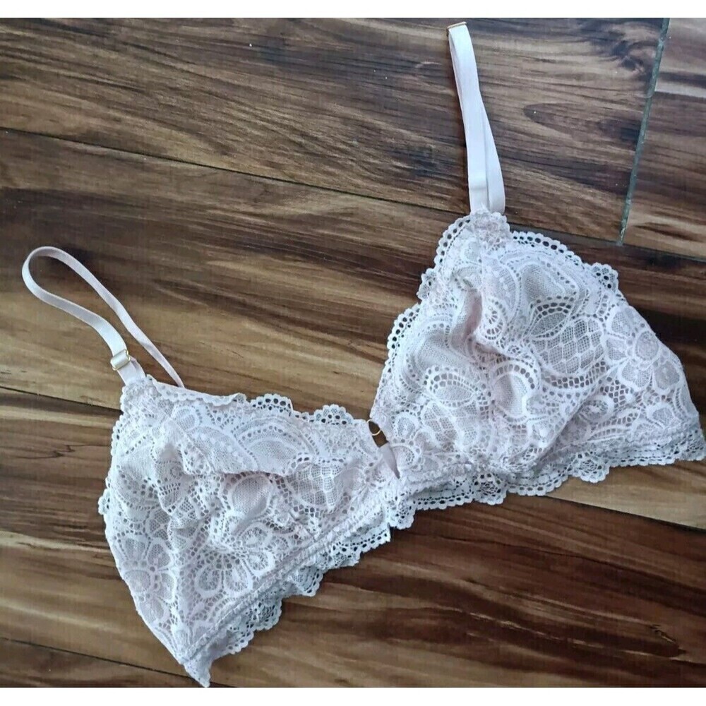 Aerie Wireless Triangle Bralette Bra Size Large Lacey Adjustable Fairy Soft Girl
